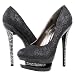 Irena12 Glitter Rhinestone Heel Pumps BLACK