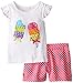 Kids Headquarters Girls' White Tee with Polka Dots Pink Shorts