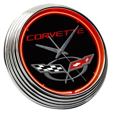 Corvette C5 Emblem Neon Clock On Sale