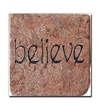 Believe Inspirational Magnet- Stone Magnet- Elegant Magnets for displaying Wedding Invitations from Friends and Families - Powerful reminders for Children and Parents to have Faith, Hope, Be Inspiring to others, and Make a Better World - 1.5 inches by 1.5 inches - Perfect size - collect all 8 - Imagine - Hope - Faith - Peace - Believe - Dream - Love - Laugh