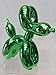 Balloon Dog Figurine Statue Home Decor - Miniature Size - Green Metallic Finished