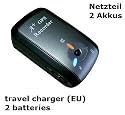 i-Blue 747A+ Bluetooth GPS Trip Recorder (Datenlogger mit Bluetooth und USB Receiver Funktion), Geotagger Photo Tagger mit KFZ-Adapter, 110-240V Netzteil und 2 Akkus, 66 Kanäle, AGPS, 1-5 Hz, 125.000 Wegpunkte / Windows + Mac