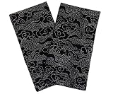 ArtisanStreet's Black & White Dotted Clouds Two-Ply Batik Napkins Set of 2. Reversible Construction with Topstitching. Machine Washable, No Iron. Hand Crafted, Limited Edition.