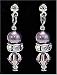 Swarovski Crystal Pearl Charming Dangling Earrings. Mauve-Lt Amethyst Color