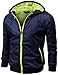 Doublju Men's Windbreaker with Contrast Mesh Lining