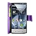 Cellularvilla Sharp Aquos Crystal Pu Leather Wallet Card Flip Open Pocket Case Cover Pouch for Sharp Aquos Crystal 306SH (Purple Glitter)