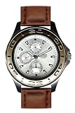 Aigle - A51424 -Montre Homme - Acier Chrom� Bronze - Quartz Analogique - Multifonction - Dateur - Cadran Blanc - Bracelet Cuir Gold
