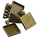 Blank Square Bezel Tray Base for 20 mm Cabochon Necklace Pendant Pack Of 10