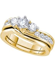 1.00CT DIAMOND 3 STONE BRIDAL SET