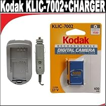 KODAK Li-Ion Rechargeable Digital Camera Battery KLIC-7002 Compatible with the following KODAK products: V530 V603 + CHARGER