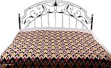 Tri-Color Bedspread with Ikat Weave Hand-Woven in Pochampally - Pure Cotton ....