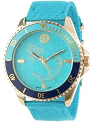 The Macbeth Collection Womens MBW028G-BL Pop Color Fashion Nylon Band Watch