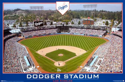 Dodger Stadium Gameday Poster - Los Angeles Dodgers Baseball Poster Print, 34x22