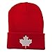 Canada Maple Leaf Embroidered Long Beanie - Red