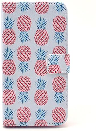 LG G3 Cute PU Leather Case, Noarks Ceslysun Color Printing Pouch Wallet Leather Protection Cover with Card Holder for LG G3 (A-Pineapple)