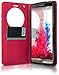 LG G3 Case, Quick Circle Case , ALL IN ONE!, Works With Magnetic Car Mount, Flip Cover, Magnetic Wallet , Smart view, Hands-free Display Stand by Juicy Case® (Pink)