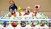 Exclusive, Unique Mario Brothers 20 Piece Birthday Cake Topper Featuring 6 Super Mario Characters Including Goomba, Koopa Troopa, Mario Mushroom, Cheep Cheep Flying Fish, And 2 Mario Spit Fires, 3 Mario Coins, Large Bomb, 6 Mario 1