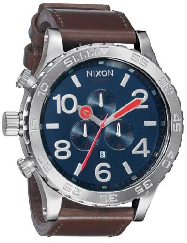 Nixon 51-30 Chrono Leather Watch - Navy X One Size