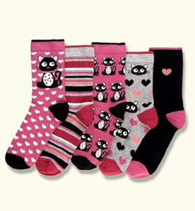 5 Pairs Of Older Girls' Cotton Rich Assorted Socks