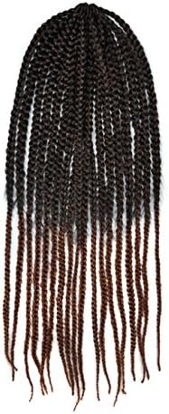 Stepupgirl 24 Inch Black to Dark Brown Color Afrika Amerika Crochet Small Dirty Carney Karen Braid Box Hair (Small Size)