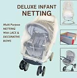 Comfy Baby Deluxe Net with Bows for Stroller, Bassinet or Playpen