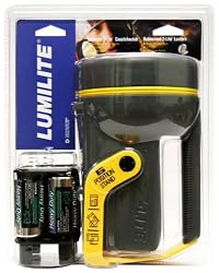 Lumilite 4850 Z-Lite 6-Volt/4D Cell Krypton Rubberized Lantern with D-Cell Adaptor and 6 Position Stand, Black