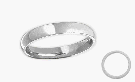 Traditional 10 Karat Ladies White Gold 4mm Comfort Fit Wedding Ring