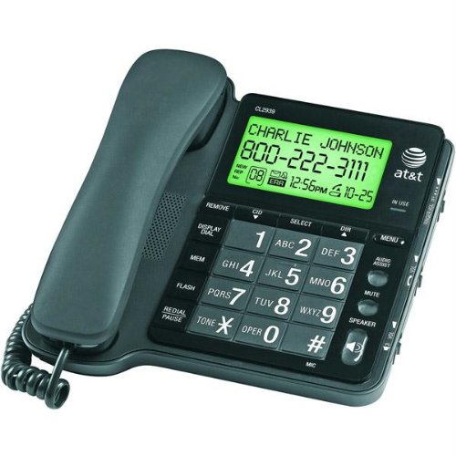 New At T Corded Speakerphone Extra Large Tilt Display Audio Assist 10 Number Speed Dial Setup Menu