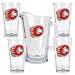 Calgary Flames NHL 4pc Pint Ale Glass & 60oz Pitcher Set - Primary Logo