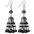 Multi Stone Earrings Sterling Silver Jewelry 2.5 Inches