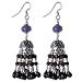 Multi Stone Earrings Sterling Silver Jewelry 2.5 Inches