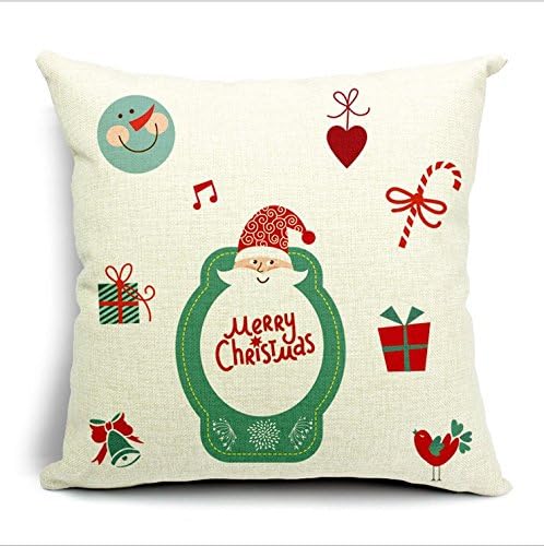 Merry Christmas Gifts to Every Home Cotton Linen Throw Pillow Case Cushion Cover Home Sofa Decorative 18 X 18 Inch Pillowcase