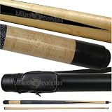 Cue and Case Combo: Pool Cue with Four Inlaid Rosewood Points and 1x1 Tube Cue Case
