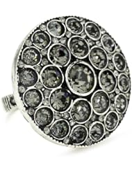 Azaara "Crystal" Silver Plate Vologne Ring, Size 8