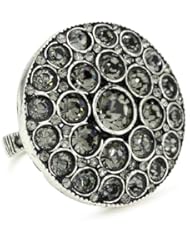 Azaara "Crystal" Silver Plate Vologne Ring, Size 7