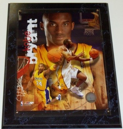Kobe Bryant 8x10 inch Los Angeles Lakers Collage Photo with a 10.5 x 13 inch wood wall plaque