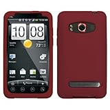 MyBat Solid Maroon Silicone Skin Cover Case For HTC Supersonic EVO 4G