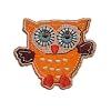 Eule 6,5 cm * 5,7 cm B�GELBILD AUFN�HER APPLIKATION Kinder gelb orange bunt blau Uhu Kauz Schleiereule Fl�gel Vogel Eulen Owl Patch