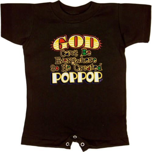 INFANT ROMPER : NAVY - 24 MONTHS - God Cant Be Everywhere So He Created Poppop - Guardian Angel Pop Pop - For Grandson or Granddaughter