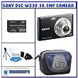 Sony DSC-W330 14.1MP Digital Camera with 4x Wide Angle Zoom with Digital Steady Shot Image Stabilization and 3.0 inch LCD (Black) + Starter Pack # 3