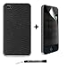 Premium Hard Design Crystal Case Snap On Cover for Apple iPhone 4 , 4th Generation, 4th Gen compatible with 16GB / 32GB - HD CRYSTAL CASE CARBON FIBER DESIGN + 4-inch eBigValue (TM) Determination Hand Strap Key Chain + Includes a Privacy Screen Protector for Apple iPhone 4, Provides 4-way privacy film (up, down, left, right)