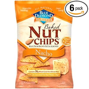 Blue Diamond Nut Chips, Nacho, 4.25-Ounce (Pack of 6)
