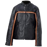 Ladies' Hand-Sewn Pebble Grain Genuine Leather Motorcycle Jacket