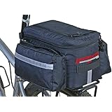 Bushwhacker Mesa Trunk Bag Black - w/ Rear Light Clip Attachment & Reflective Trim - Bicycle Trunk Bag Cycling Rack Pack Bike Rear Bag