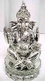 Silvered Lord Ganesha Hindu God Statue Ganesh Buddha