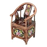 Antique Floral Crystal Design Chair Pewter Keepsake Trinket Box