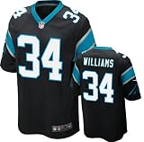 DeAngelo Williams Youth Jersey: Home Black Game Replica #34 Nike Carolina Panthers Youth Jersey