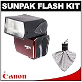 Sunpak PF30X Digital SLR Camera Flash Kit for Canon EOS Rebel T1i, T2i, XS, XSi, 50D, 60D, 7D & 5D DSLR