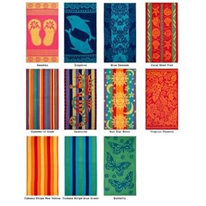 Damask Blue 400 grams 100% Cotton Terry Beach Towel 30x60 by Cotton Craft