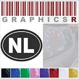 Sticker Decal Graphic - Country Code Oval Euro Pride NL Netherlands Holland b110